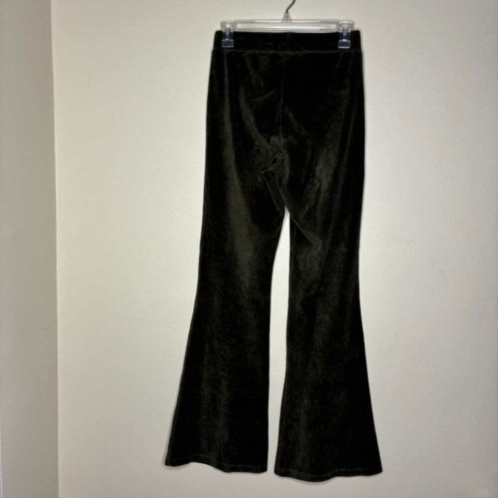 american eagle womens wide leg green velor pants size Small